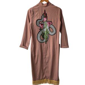 Blush Serpent Duster  Coat